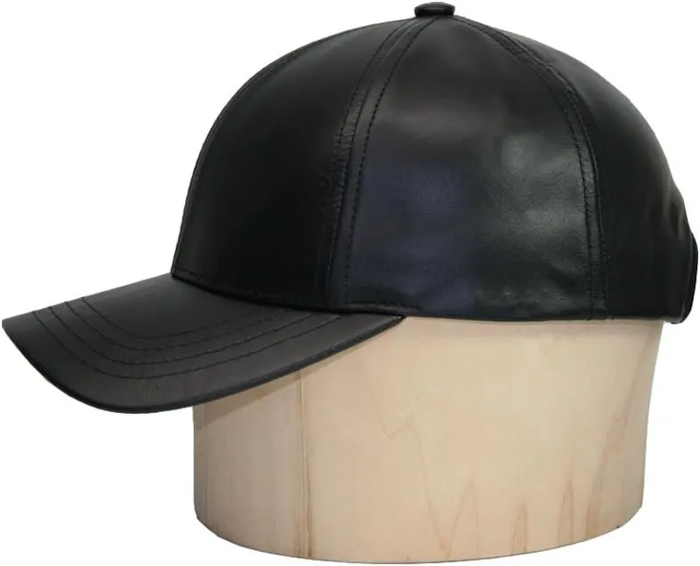 Genuine Cowhide Leather Adjustable Baseball Cap Made in USA