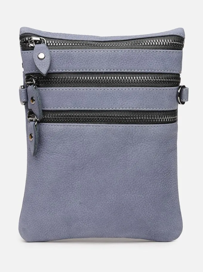 Genuine Leather Navy Sling Pouch