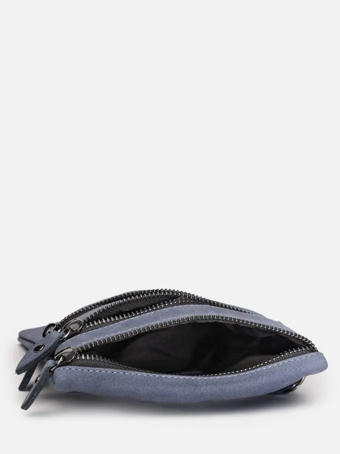 Genuine Leather Navy Sling Pouch