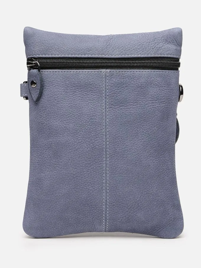 Genuine Leather Navy Sling Pouch