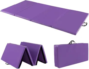 Giantex 4'x8' Gymnastics Mat, 2" Thick Folding Tumbling Mat with Carrying Handles, Foldable Gym Mat with Hook and Loop Fastener, Cheer Mats for Kids Adults Home Exercise Aerobics Fitness