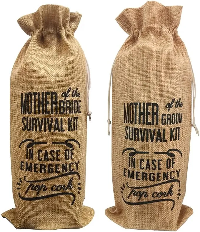 GIFTED LUGAR Mother of Bride and Groom Wine Bottle Bags, Mother of the Bride Gifts, Mother of the Groom Gifts