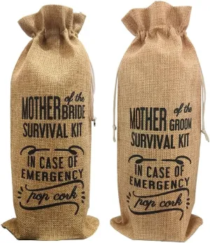 GIFTED LUGAR Mother of Bride and Groom Wine Bottle Bags, Mother of the Bride Gifts, Mother of the Groom Gifts