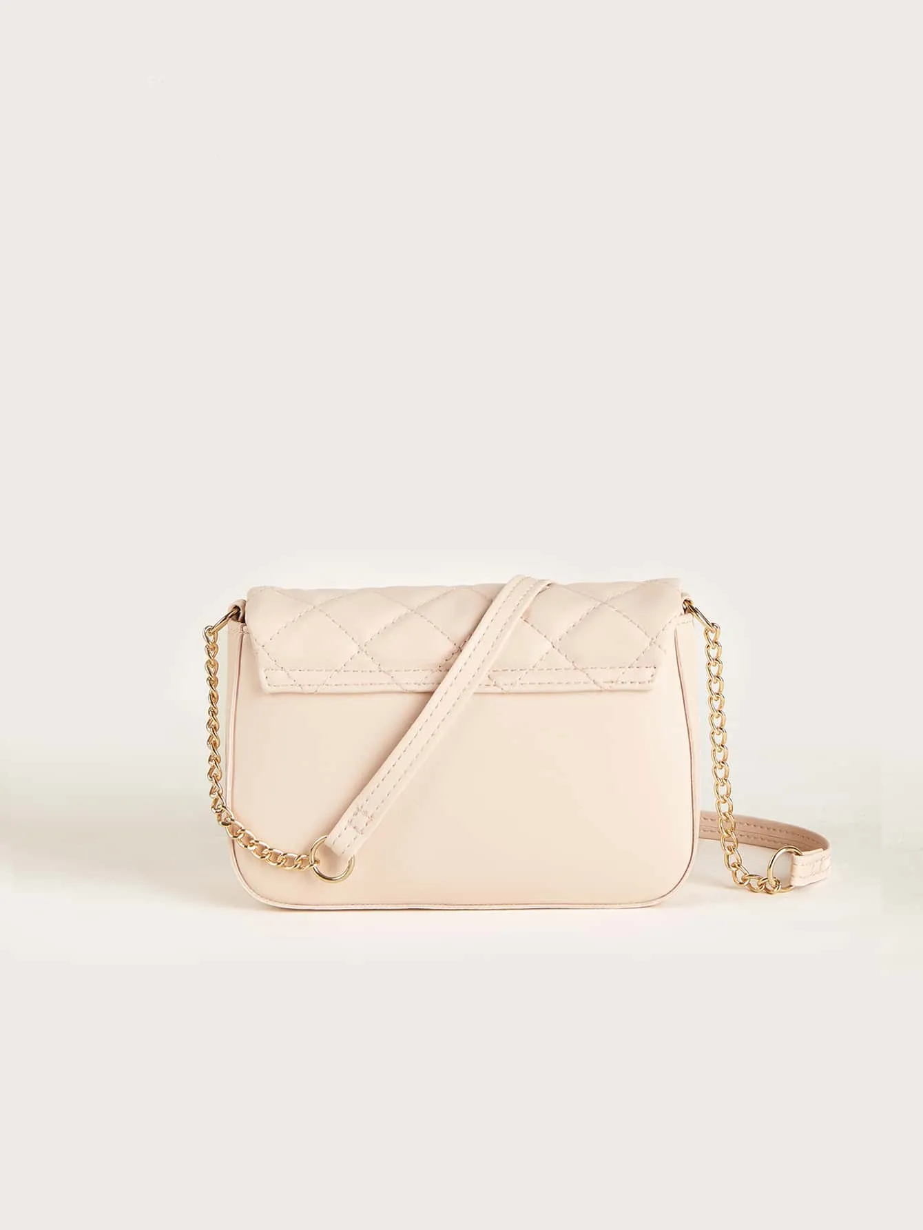Girls Butterfly Decor Quilted Flap Chain Square Bag FD