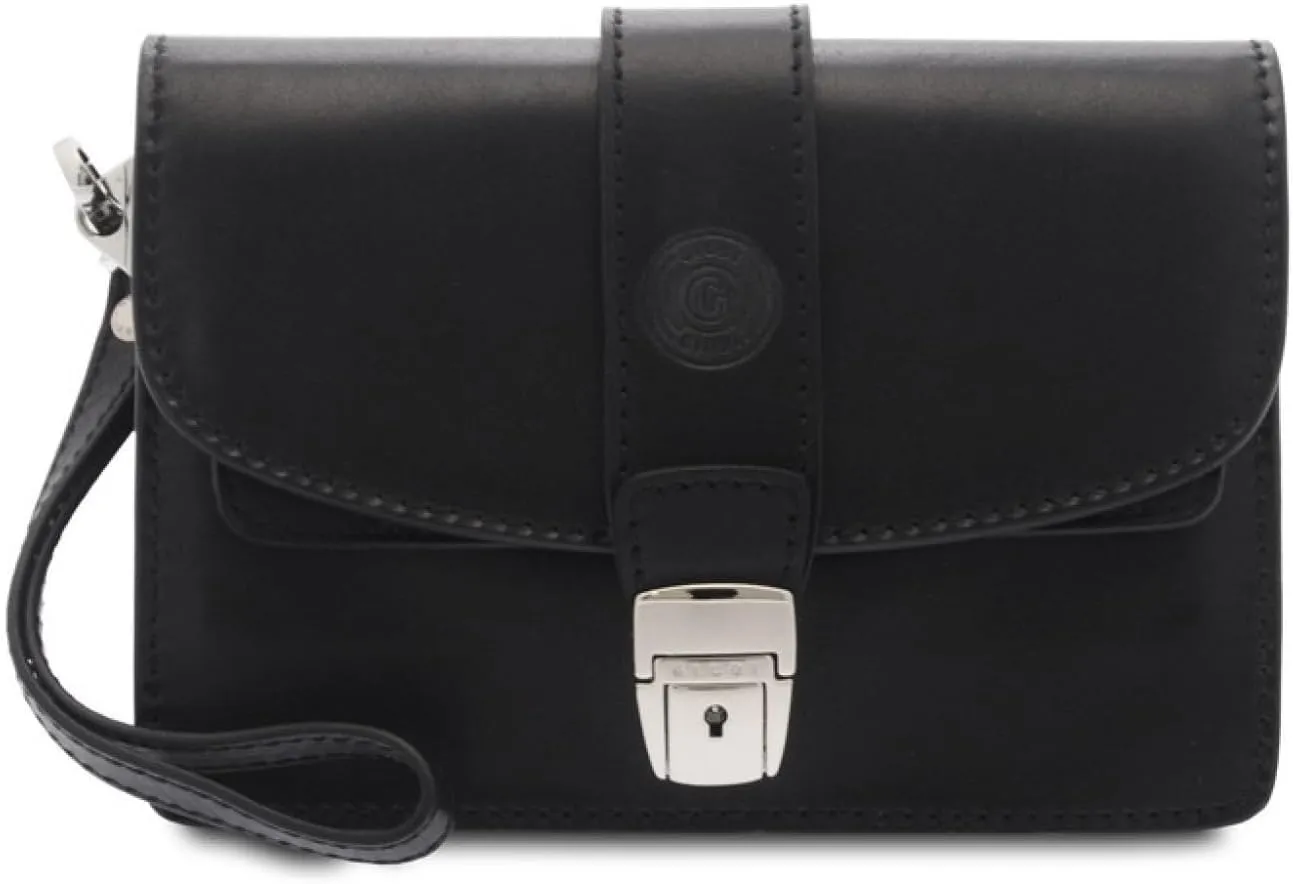 Giudi ® - 1511/GD Hand Bag in Cowhide Leather, Genuine Leather, Wrist Handle, Two Compartments, Made in Italy