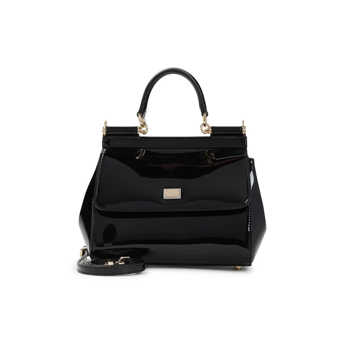 Glossy Structured Handbag