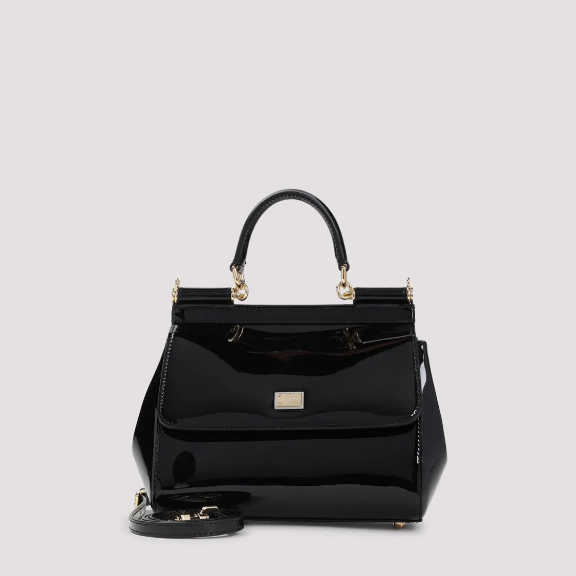 Glossy Structured Handbag