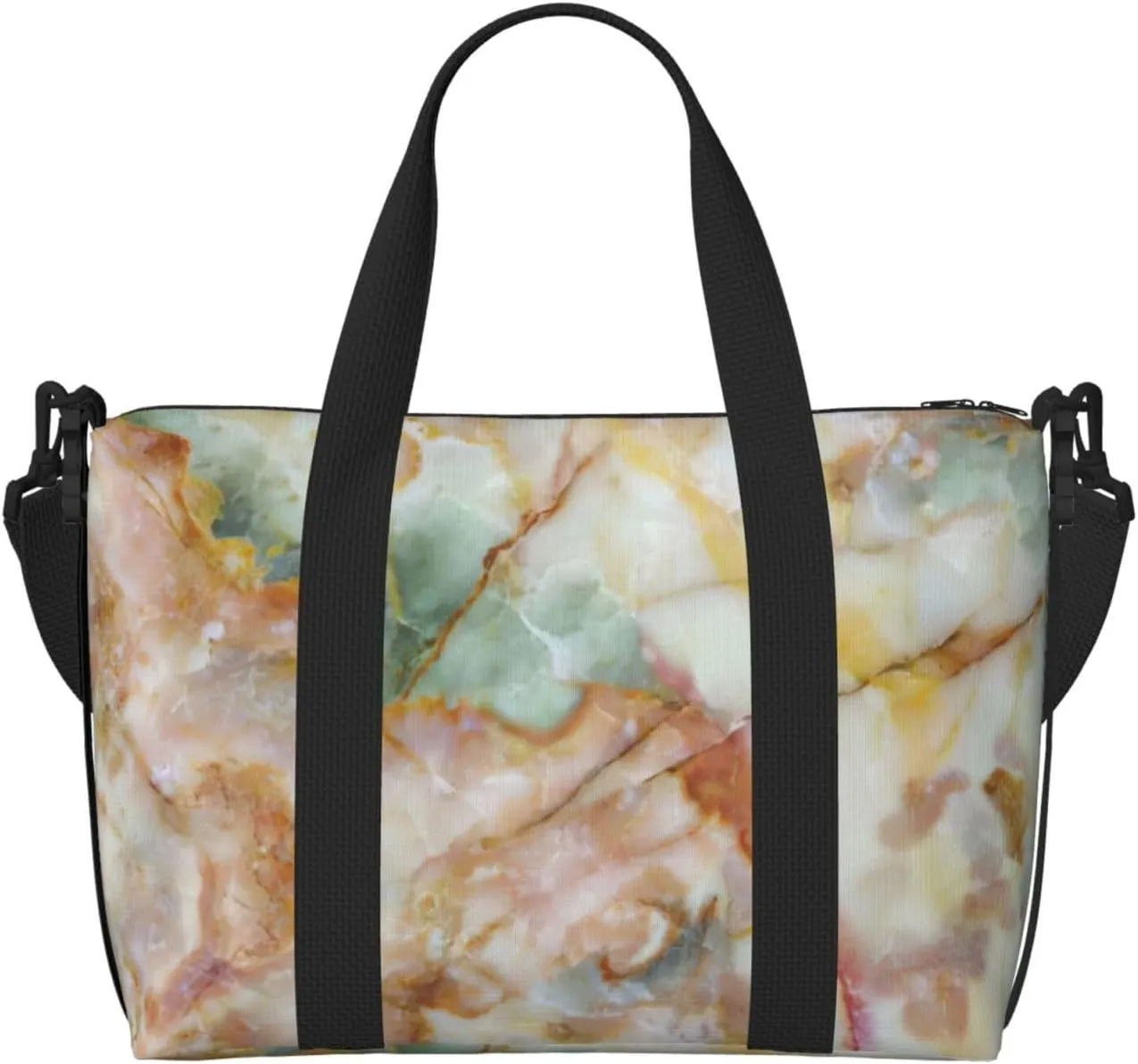 Golden Marble Duffel Bags for Traveling - Lightweight Personal Item Travel Bags for Women, Gym Bags for Men