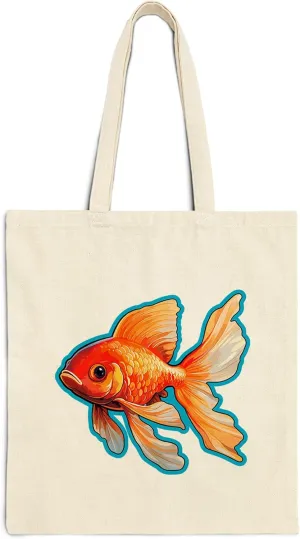 Goldfish Cotton Tote Bag for Women Men Casual Tote Bag Cloth Canvas Shopping Bags With Handles Cute Bags Everyday Use 15" x 16" Aesthetic Gift ID44997