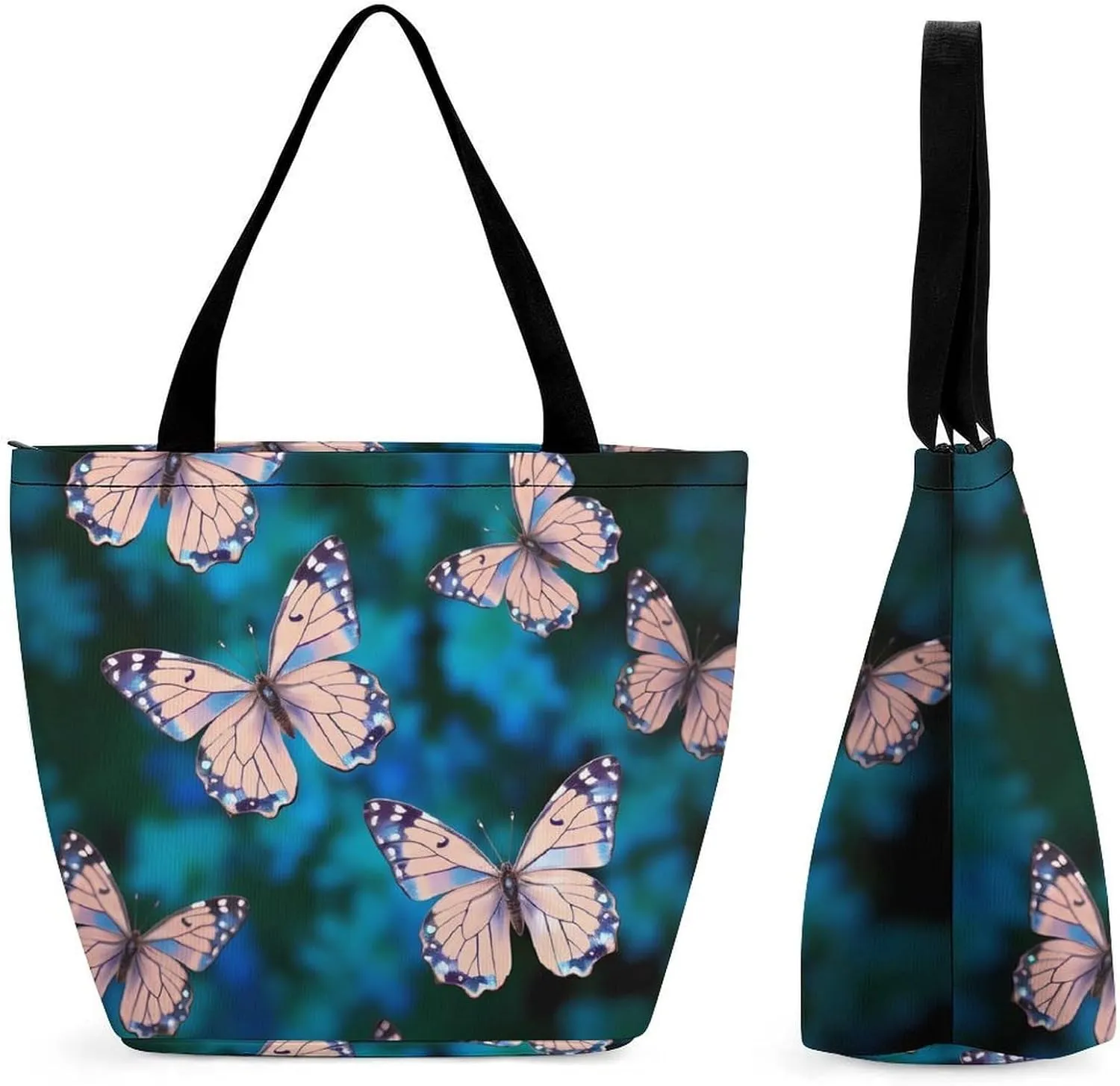 Grocery Bag Reusable Tote Bag Foldable Elephant And Baby Elephant Shopping Bag Handbag Washable Shoulder Bag for Work