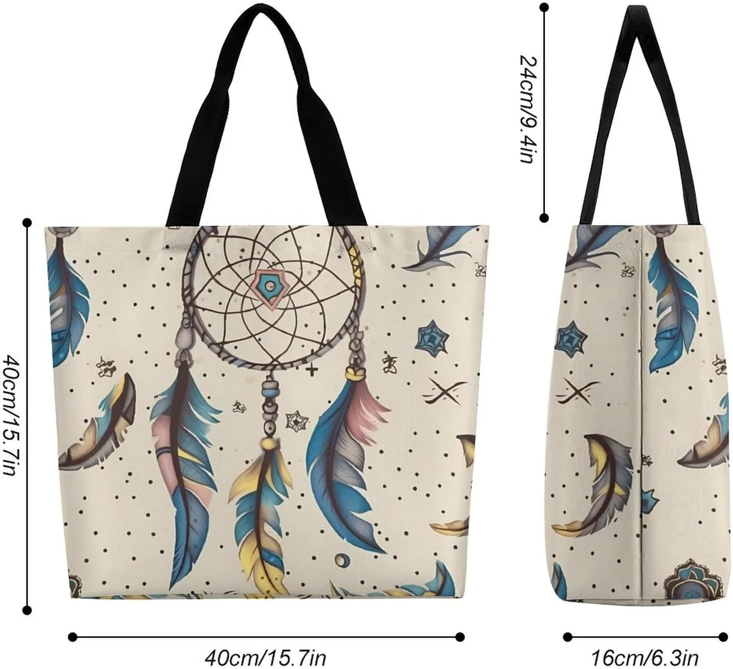 Grocery Bag Reusable Tote Bag Foldable Flying Dragon Shopping Bag Handbag Washable Shoulder Bag for Travel