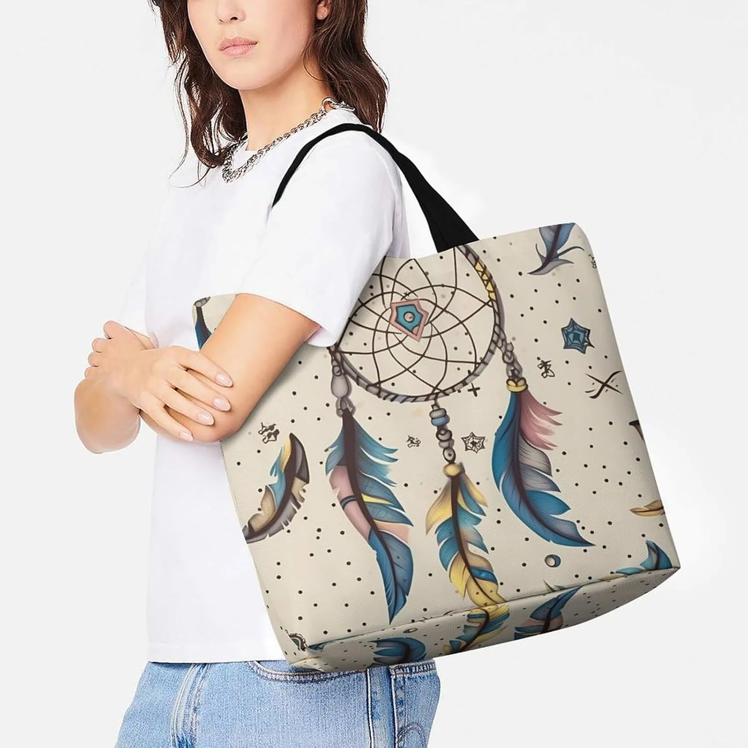Grocery Bag Reusable Tote Bag Foldable Flying Dragon Shopping Bag Handbag Washable Shoulder Bag for Travel
