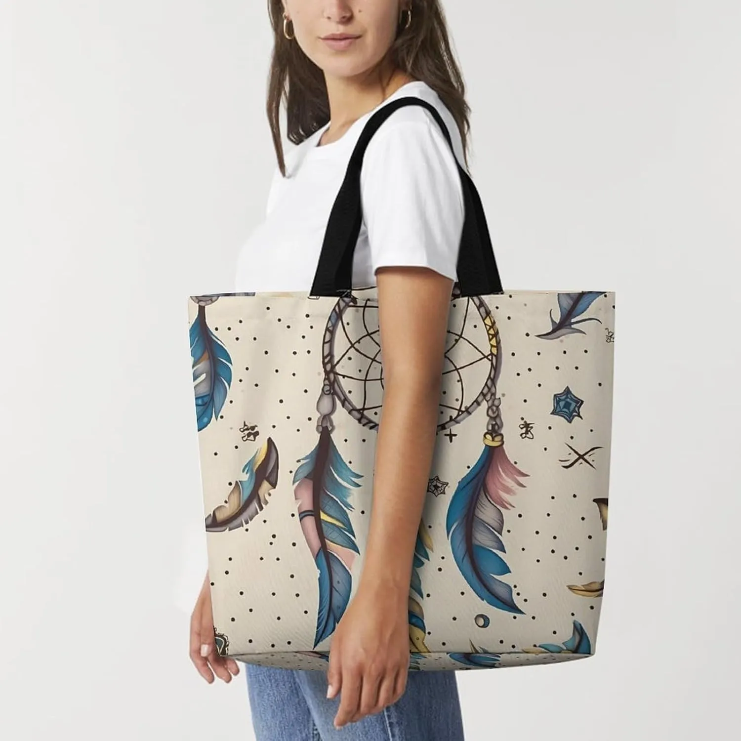Grocery Bag Reusable Tote Bag Foldable Flying Dragon Shopping Bag Handbag Washable Shoulder Bag for Travel