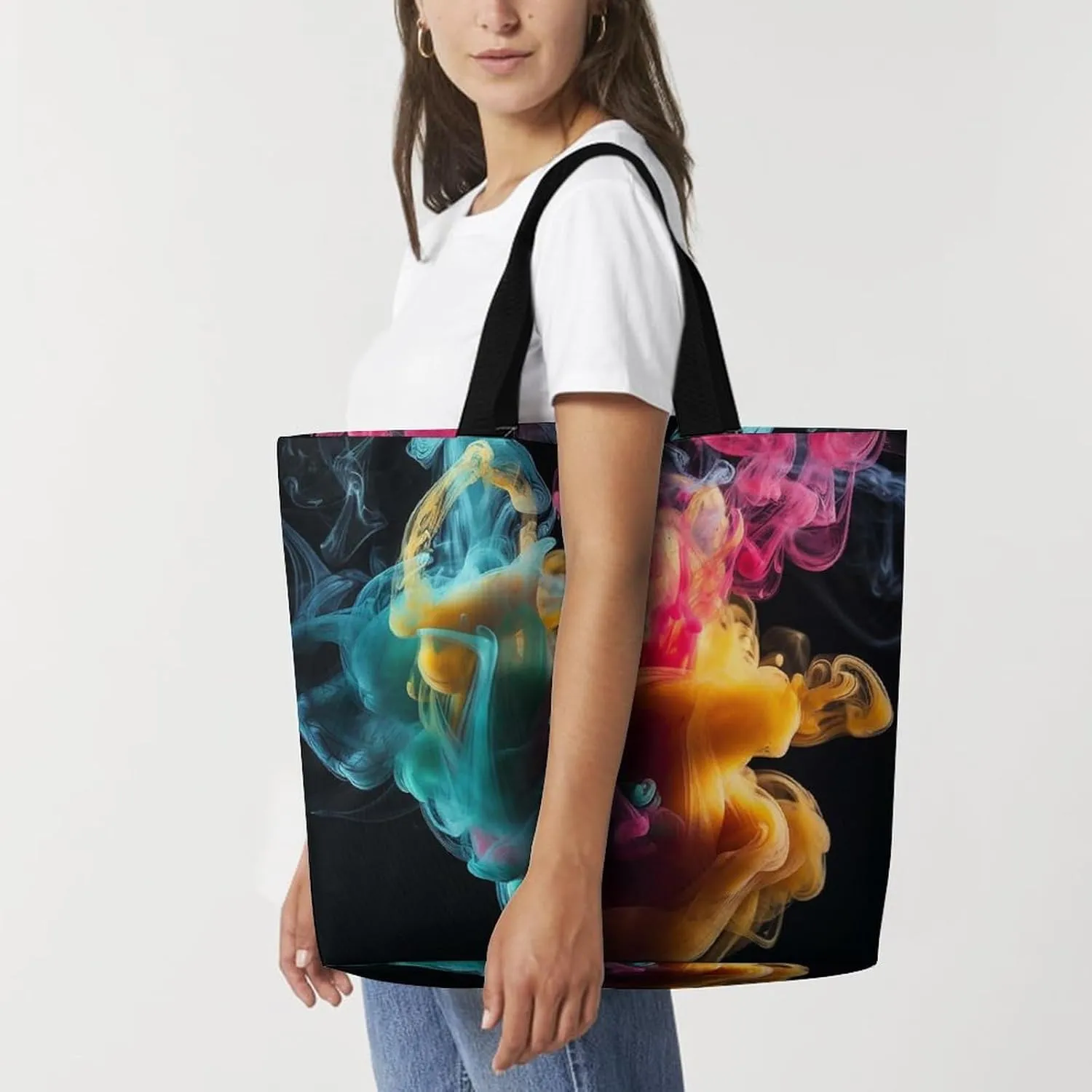 Grocery Bag Reusable Tote Bag Foldable Pirate Skull Shopping Bag Handbag Washable Shoulder Bag for Travel