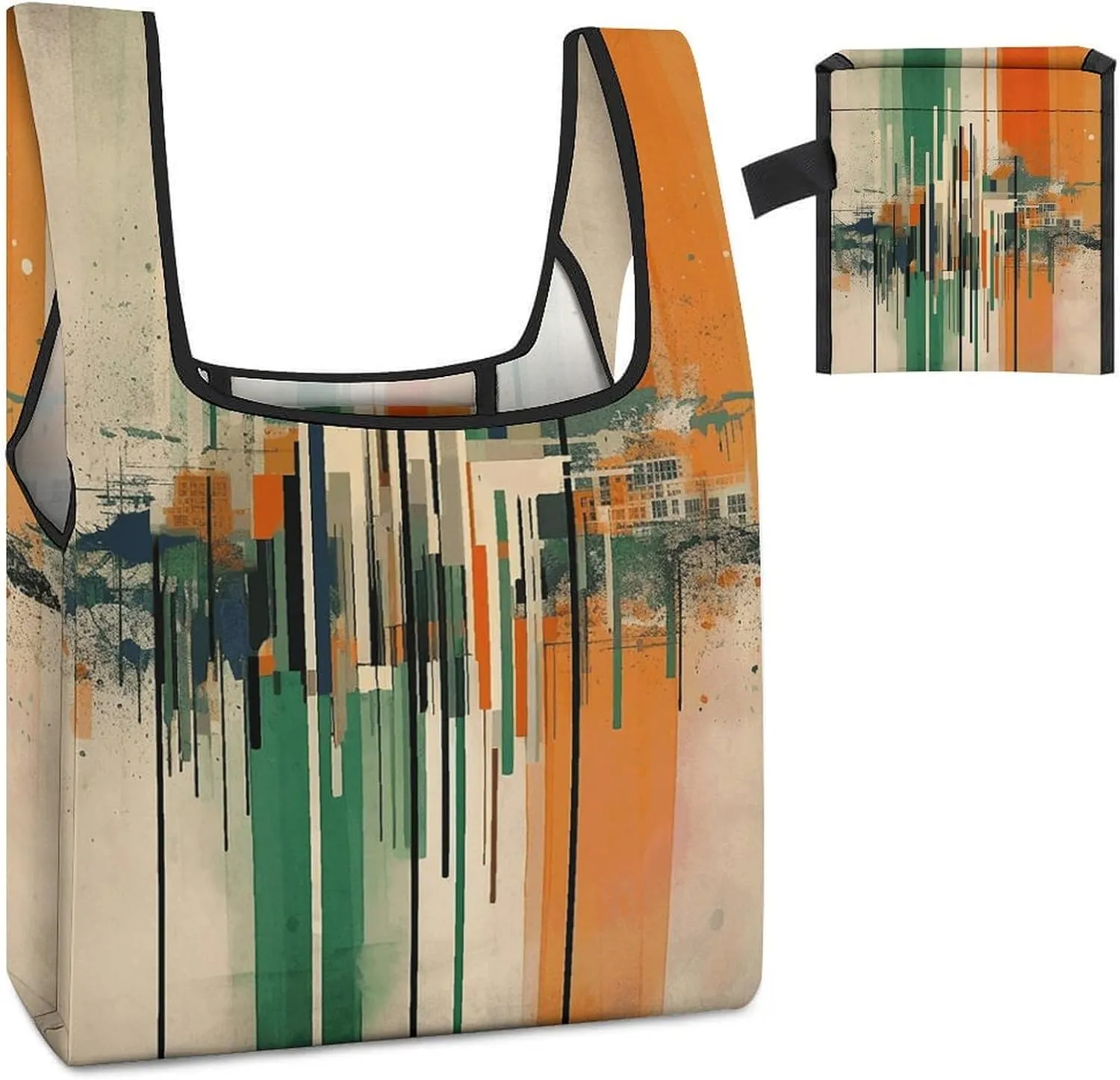 Grocery Bag Reusable Tote Bag Foldable Small Hound Pattern Shopping Bag Handbag Washable Shoulder Bag for Travel