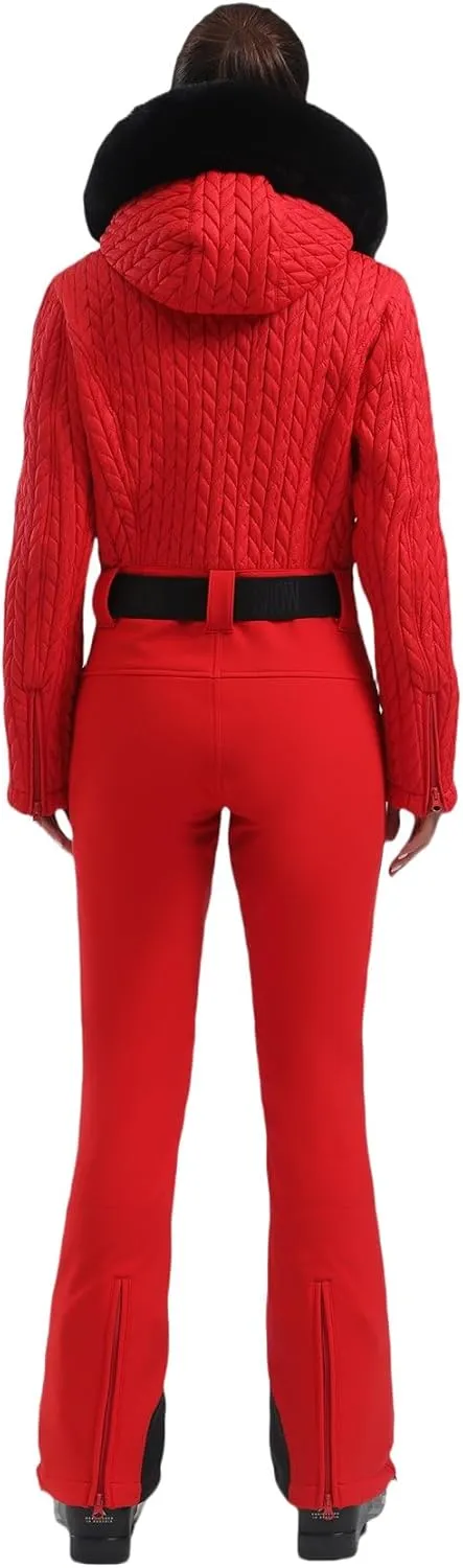 GSOU SNOW Ski Suit Women One Piece Jumpsuit Snowsuit adult Slim Winter Waterproof Windproof Outdoor Sports Warm