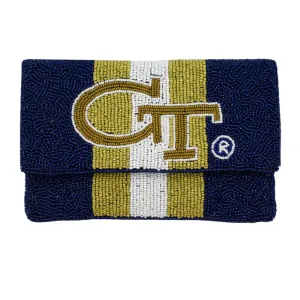 GT GEORGIA INSTITUTE OF TECHNOLOGY BEADED MINI CLUTCH