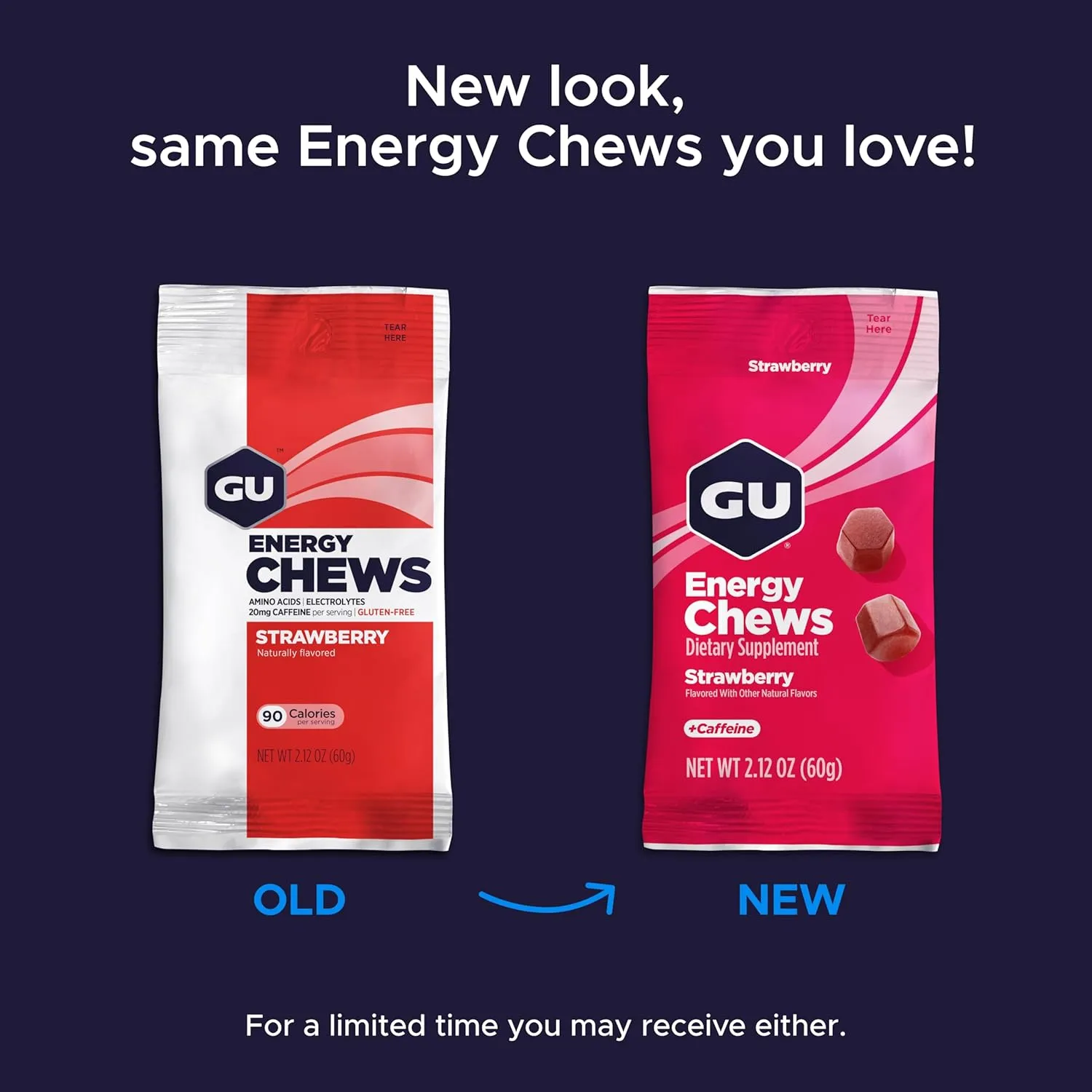 GU Energy Chews, Orange Energy Gummies with Electrolytes, Vegan, Gluten-Free, Kosher, Caffeine-Free, and Dairy-Free On-The-Go Energy for Any Workout, 12 Bags (24 Servings Total)