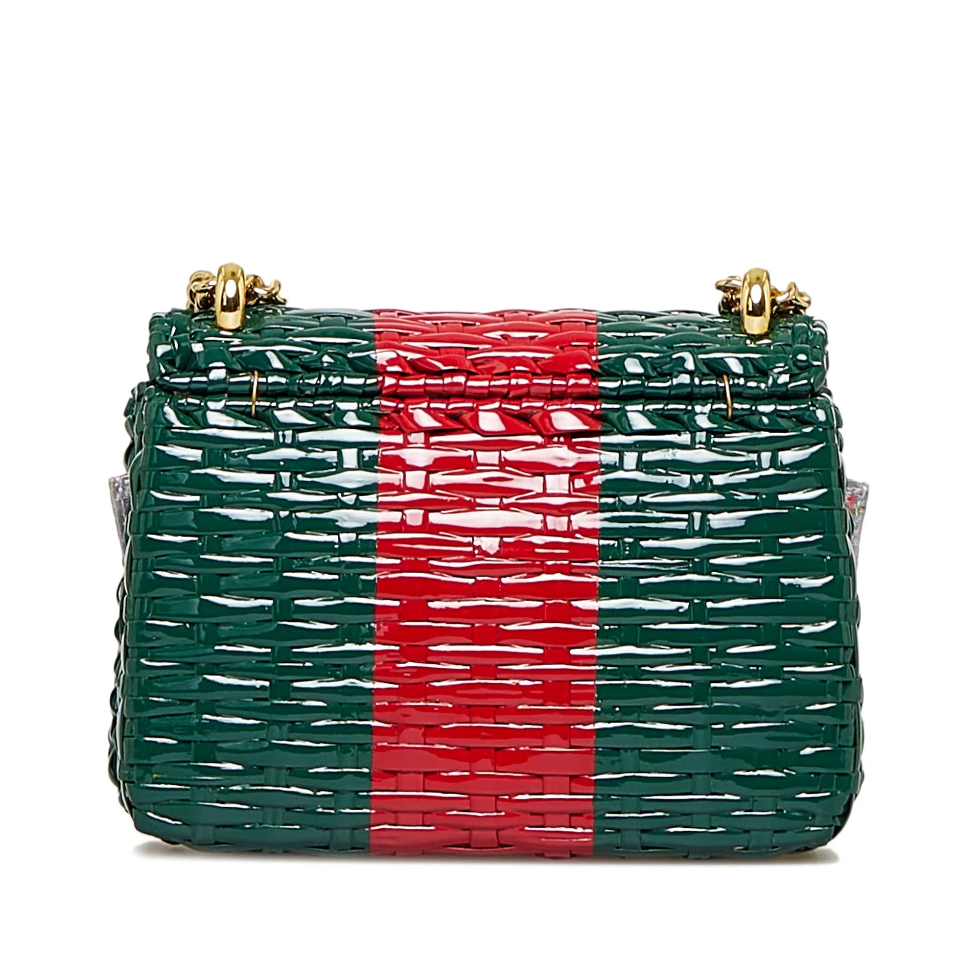 Gucci GG Marmont Wicker Green Rattan Gold