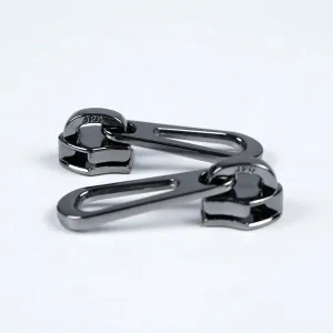 Gunmetal No 5 Metallic Nylon Teardrop Zipper Pulls 2 Pack