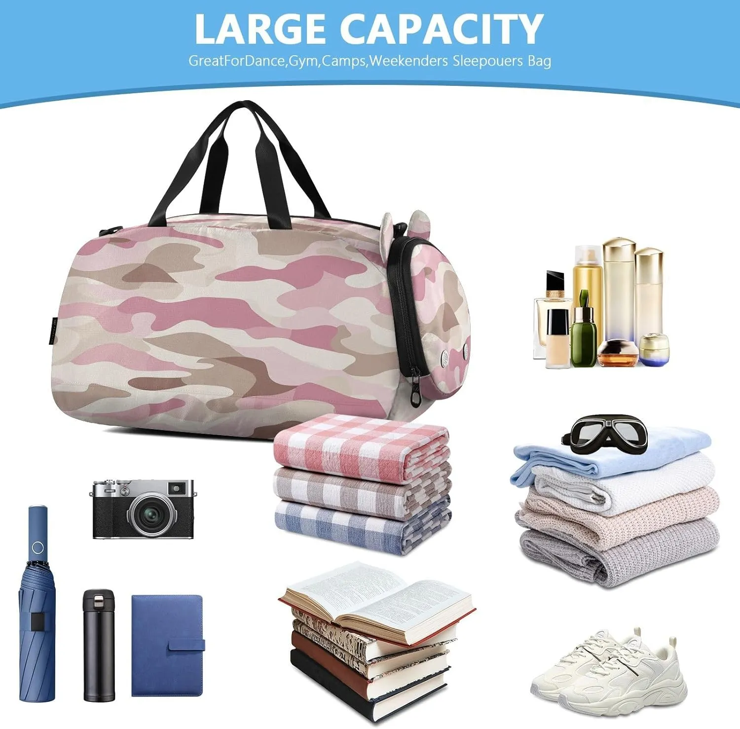 GuoChe Mini Crossbody Bags with Shoes Compartment Practical Small Shoulder Bags for For Hiking Traveling