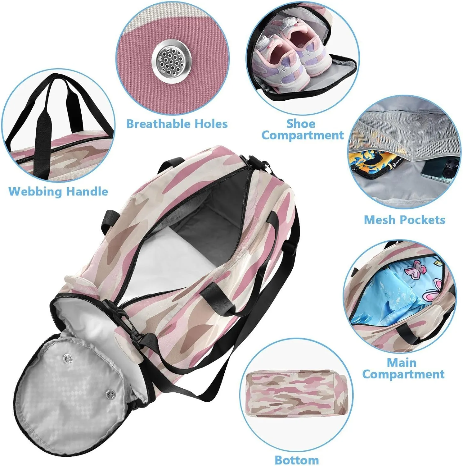 GuoChe Mini Crossbody Bags with Shoes Compartment Practical Small Shoulder Bags for For Hiking Traveling