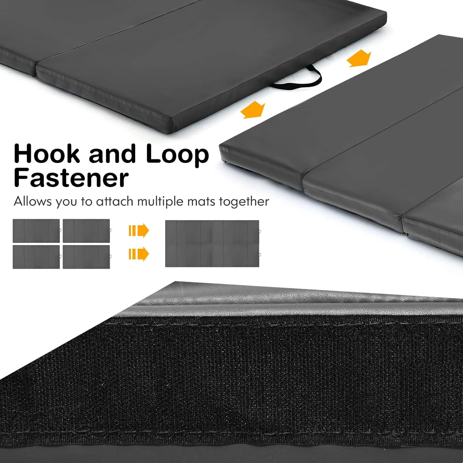 GYMAX Gymnastics Mat, 4 FT x 8 FT x 2 Inches Folding Exercise Mat w/Carry Handles & Sturdy Stitching Waterproof Cover, Tumbling Mat for Yoga Stretching Martial Arts Home Gym
