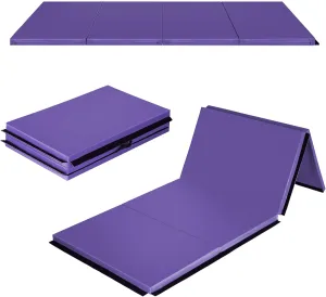 Gymnastics Mat 4'x10'x2" Thick Tumbling Mat with Carrying Handles Floding Interlocking Gym Mat for Gymnastics, Wrestling, MMA, Martial Arts, Stretching, Core Workouts