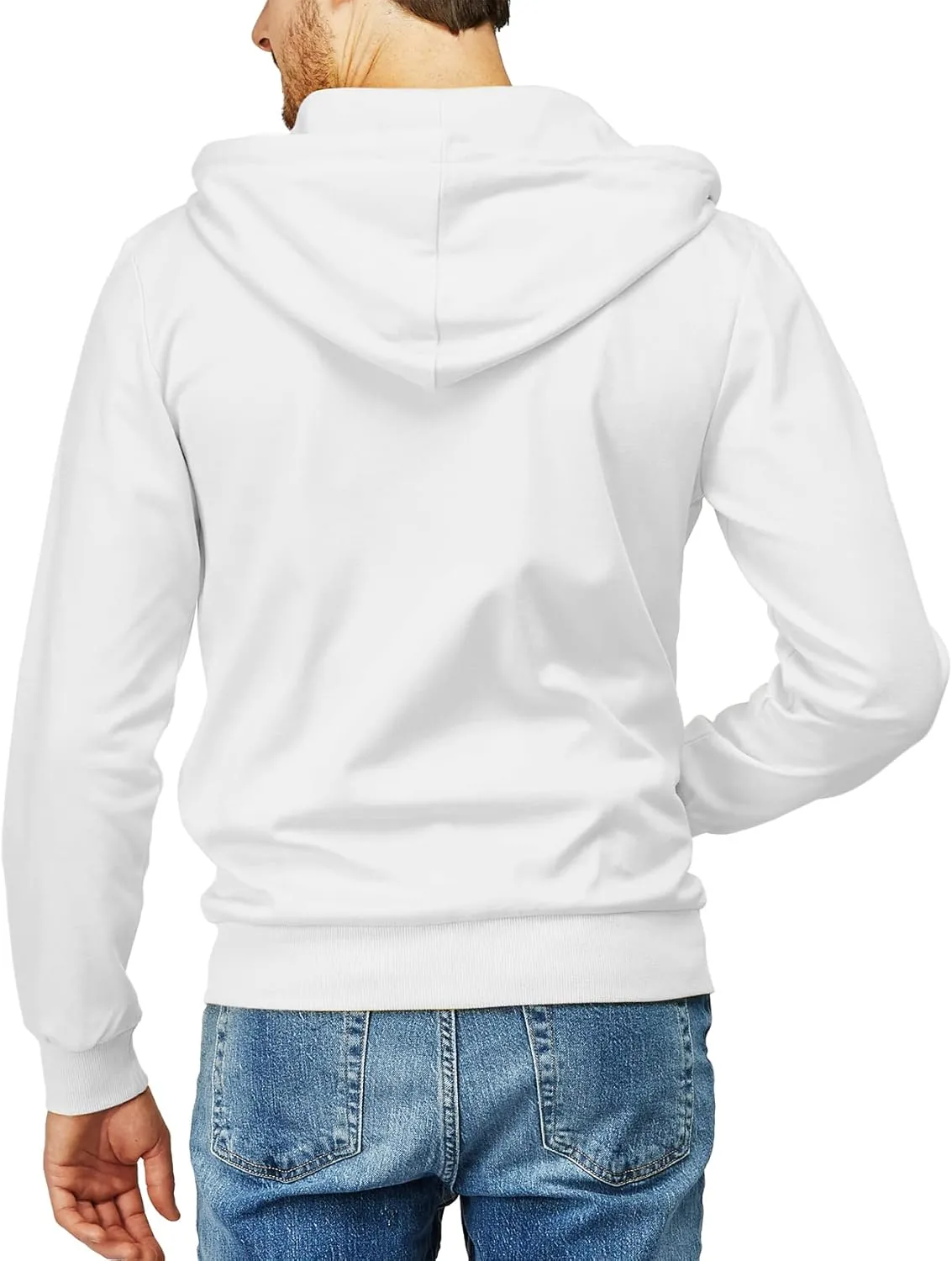 H2H Men's Zip Up Hoodie Lightweight Long Sleeve Basic Slim Fit Cotton SweatShirt with Pocket