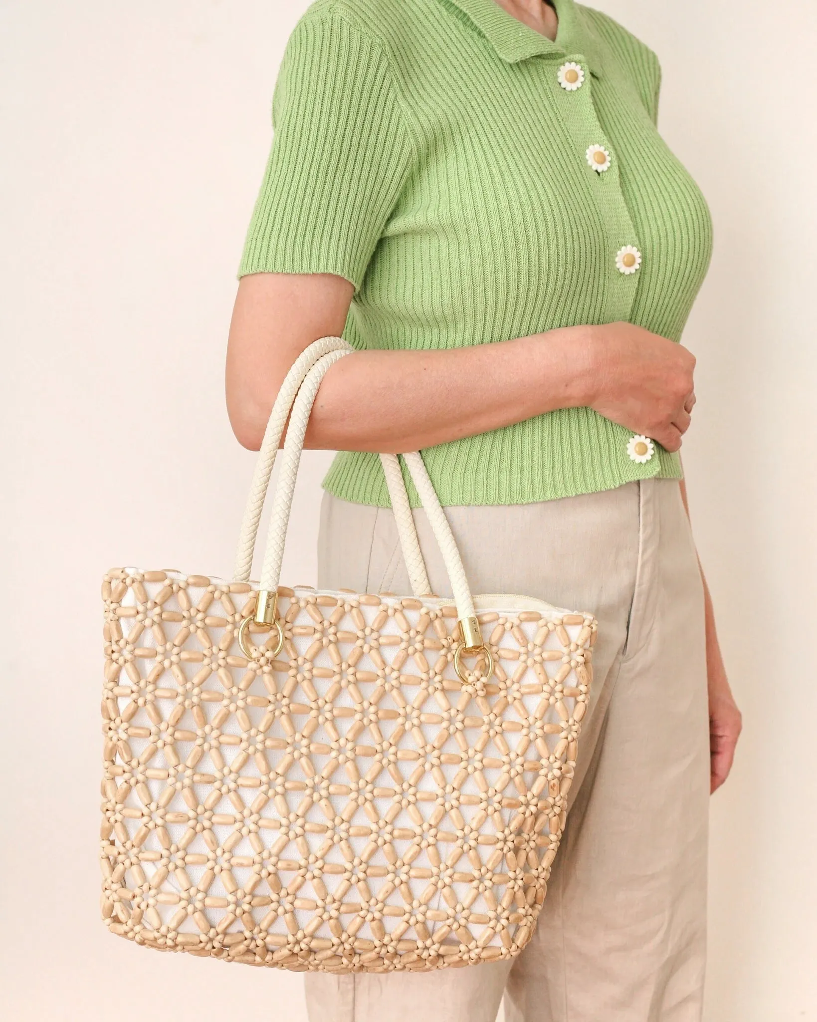 HABI Footwear and Lifestyle Pia Beaded Tote Bag