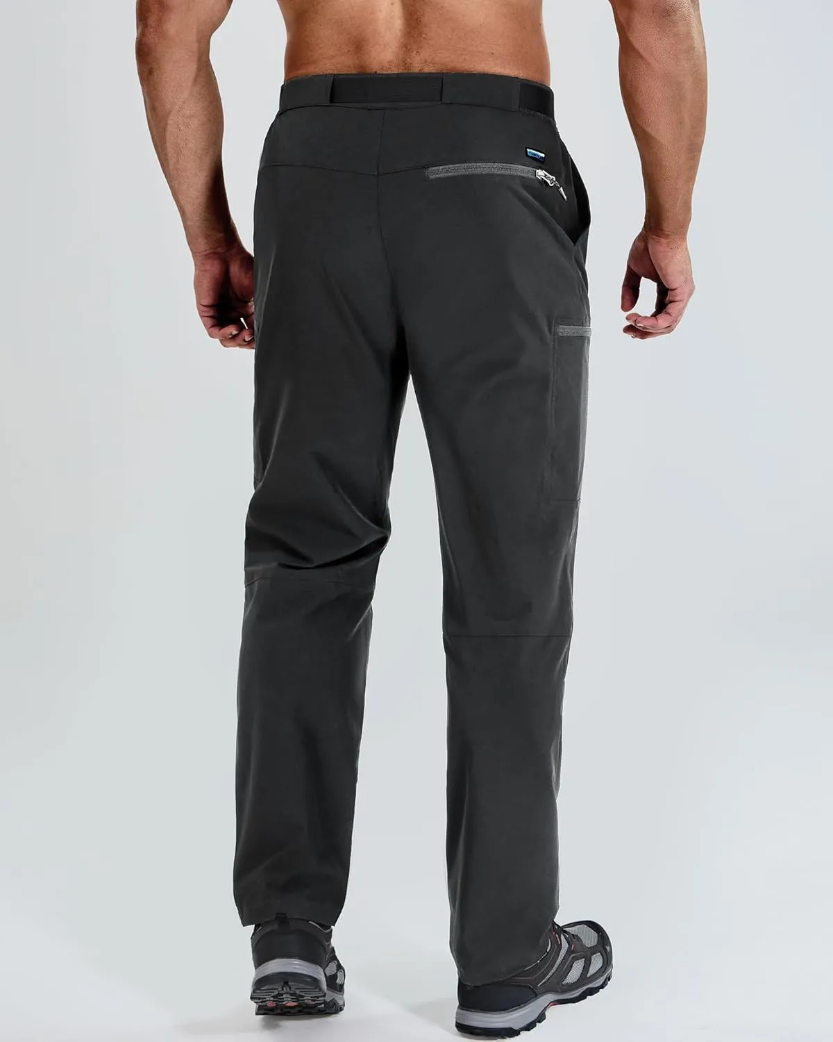 Haimont Men's Hiking Cargo Pants with Belt Water Resistant Quick Dry Lightweight Outdoor Travel Work Pants 5 Pockets