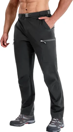 Haimont Men's Hiking Cargo Pants with Belt Water Resistant Quick Dry Lightweight Outdoor Travel Work Pants 5 Pockets