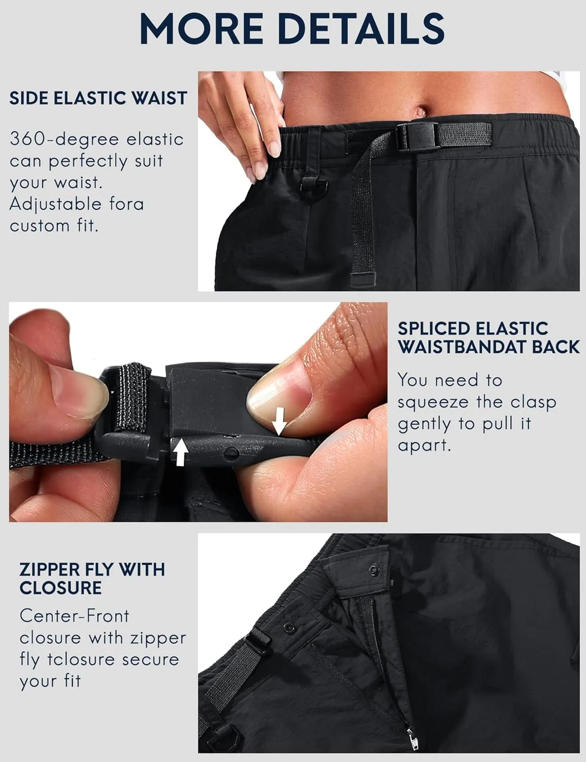 Haimont Women's 7 Inch Hiking Cargo Shorts with Belts Elastic Waist Nylon Quick Dry Water Resistant Camping Travel Trekking