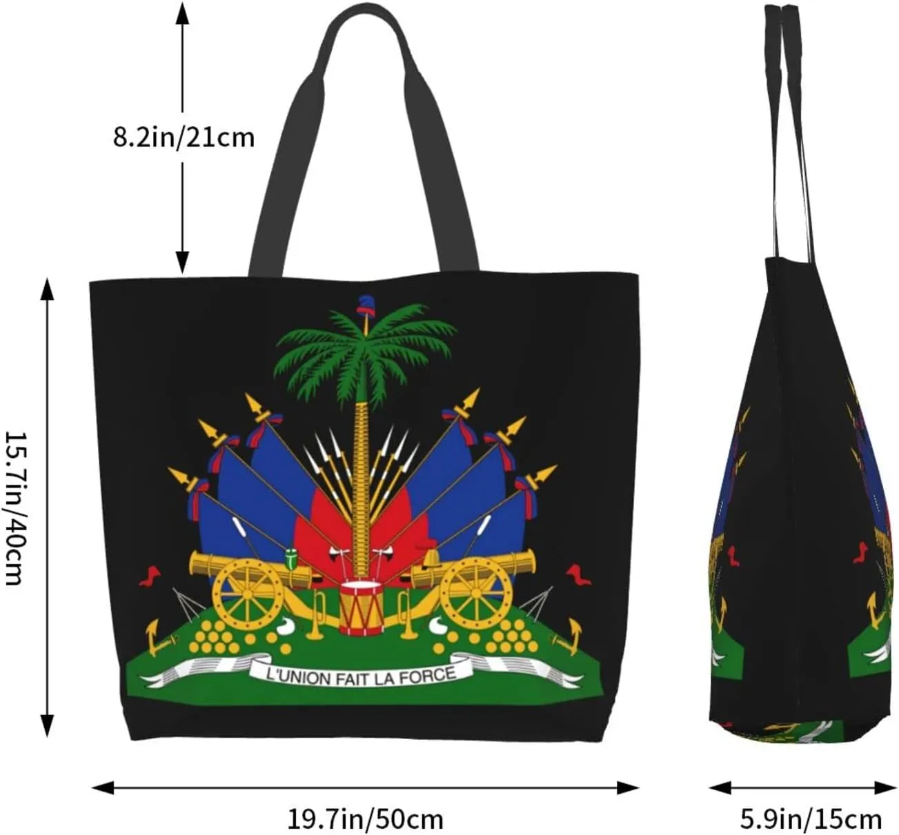 Haiti Haitian Flag Tote Bag Large Women Casual Shoulder Bag Handbag Cute Sling Bag For Women Men