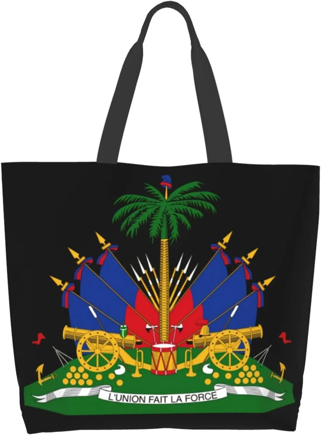 Haiti Haitian Flag Tote Bag Large Women Casual Shoulder Bag Handbag Cute Sling Bag For Women Men