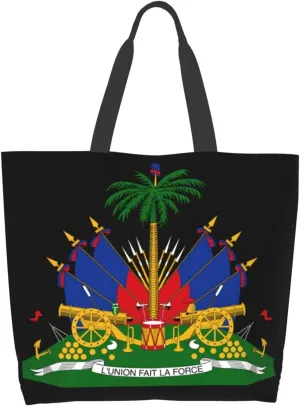 Haiti Haitian Flag Tote Bag Large Women Casual Shoulder Bag Handbag Cute Sling Bag For Women Men