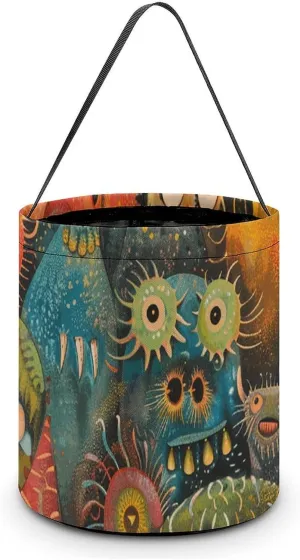 Halloween Trick Or Treat Bags Halloween Tote Bag Blue And White Flowers Gift Bags Halloween Candy Buckets
