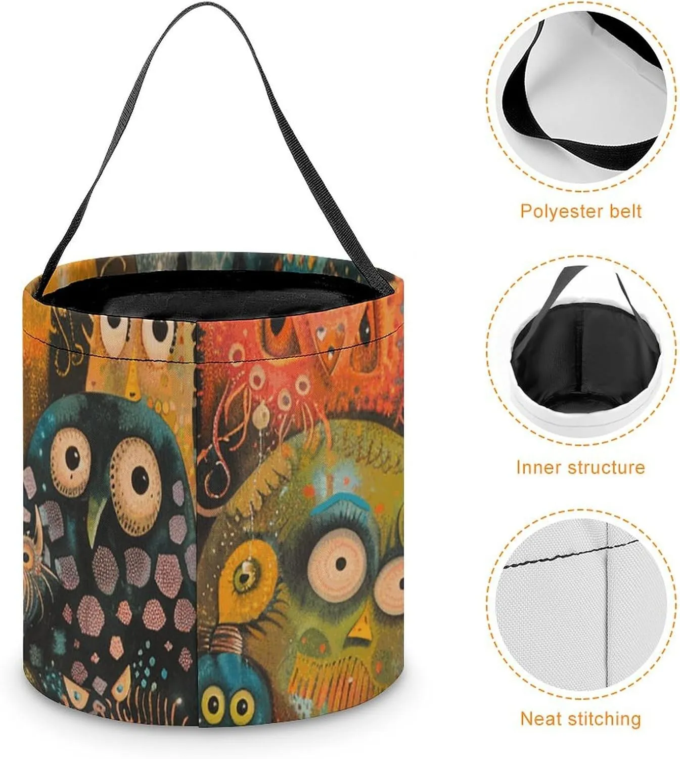 Halloween Trick Or Treat Bags Halloween Tote Bag Blue And White Flowers Gift Bags Halloween Candy Buckets