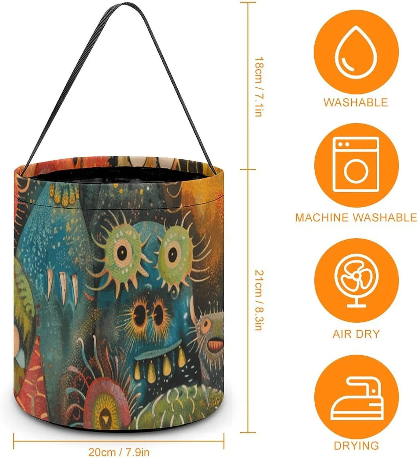 Halloween Trick Or Treat Bags Halloween Tote Bag Blue And White Flowers Gift Bags Halloween Candy Buckets