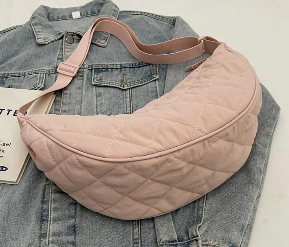 Hand Bags for Women 2024 Puffer Tote Bag Dumpling Bag Crescent Bag Nylon Crossbody Bags for Women Quilted Bag Commuter Tote
