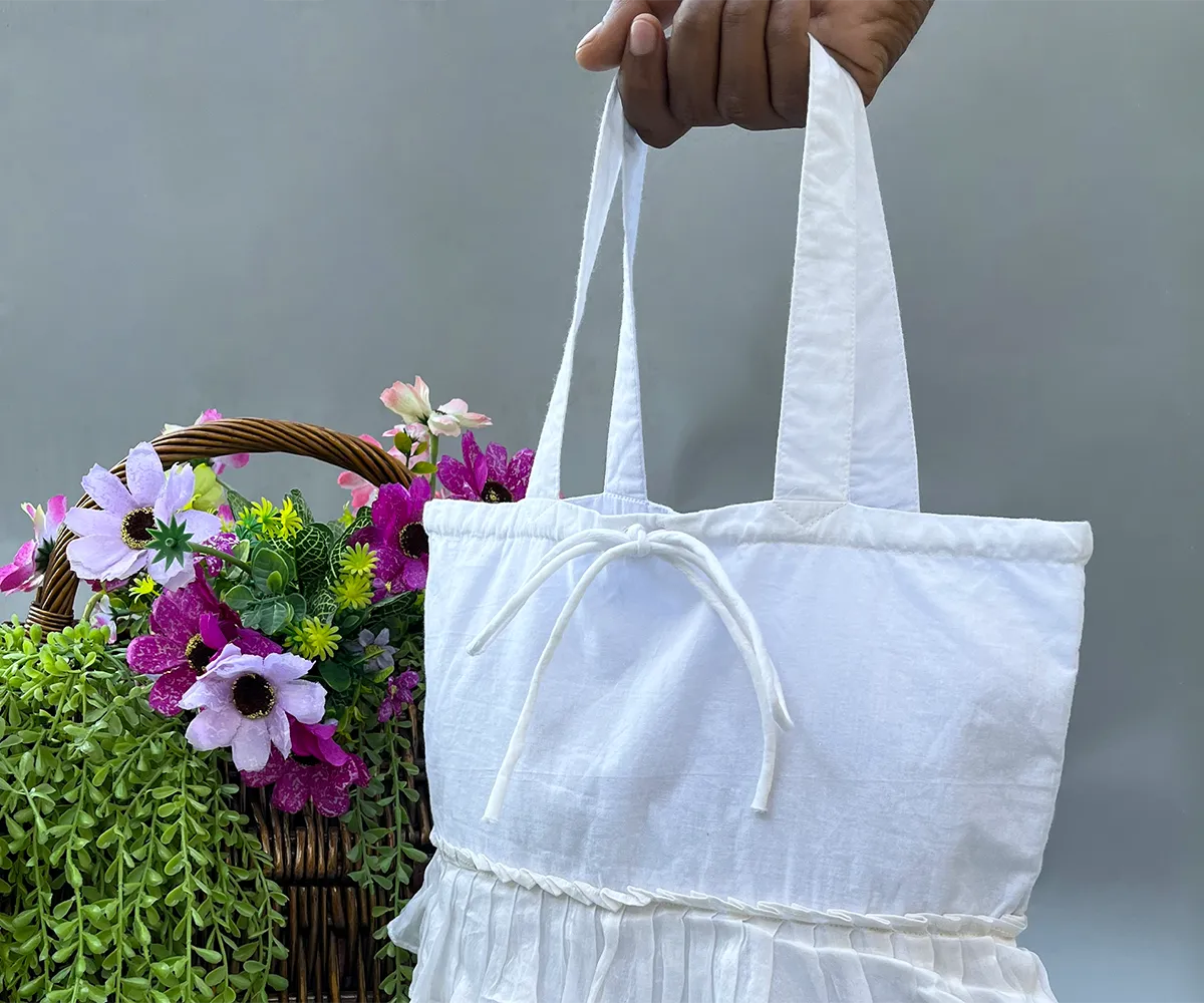 Handmade Ruffled Tote