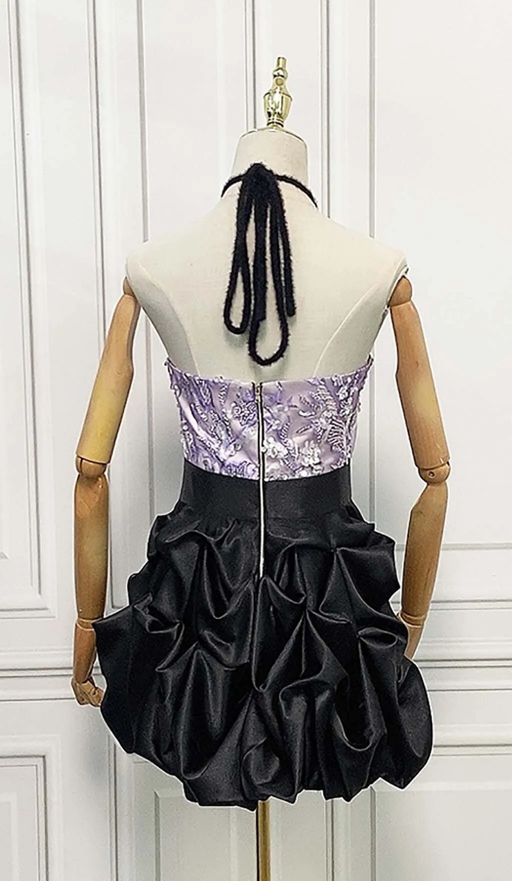 HANGInG Neck BUD Mini Dress In Ombre Purple