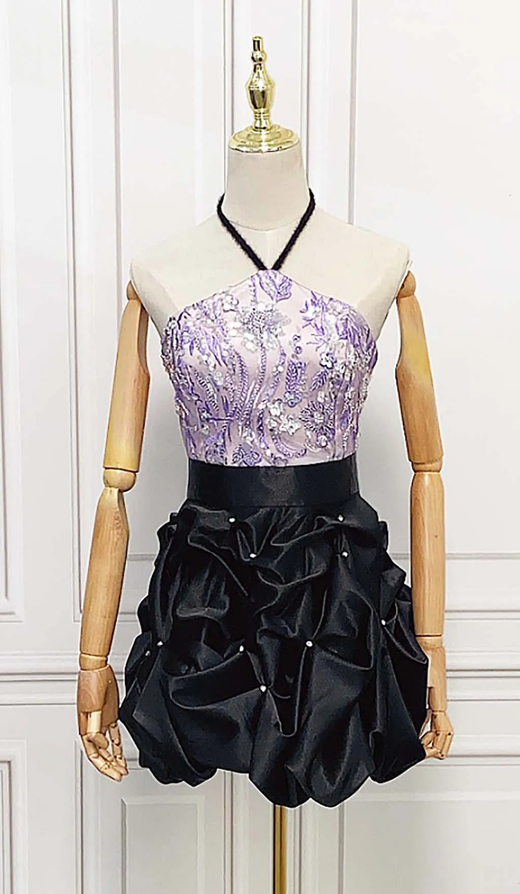 HANGInG Neck BUD Mini Dress In Ombre Purple