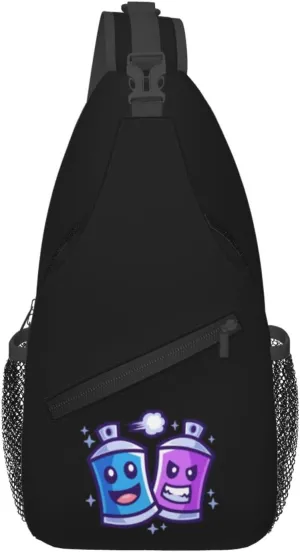 Happy And Angry Spray Paint Cans Crossbody Bags For Women Men Chest Backpack Gym Shoulder Bag Travel Outdoor Sports Casual Crossbody Bags