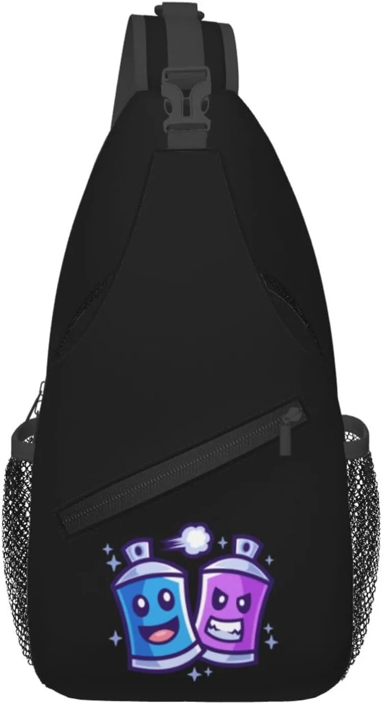 Happy And Angry Spray Paint Cans Crossbody Bags For Women Men Chest Backpack Gym Shoulder Bag Travel Outdoor Sports Casual Crossbody Bags