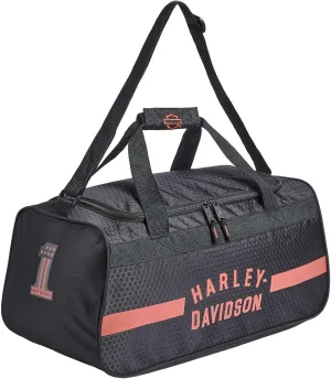 Harley-Davidson Rust Orange #1 Logo Sports Duffel Bag w/Shoulder Strap - Black