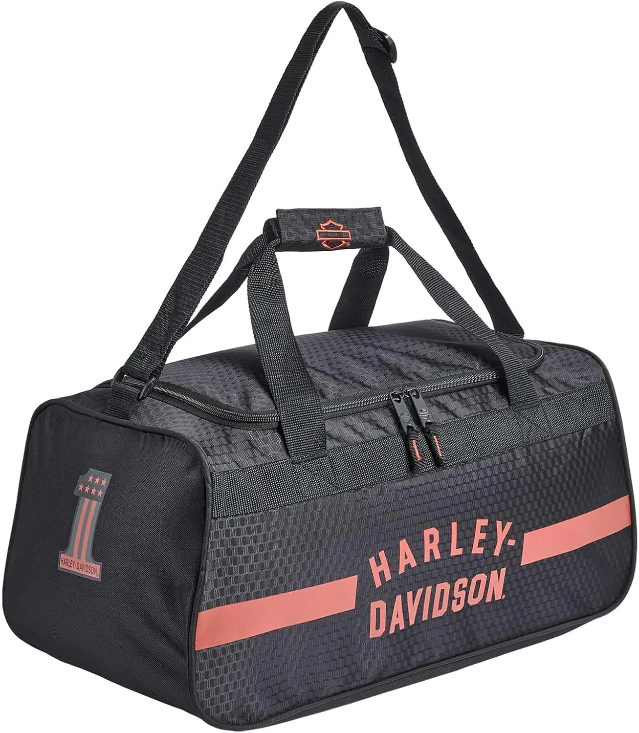 Harley-Davidson Rust Orange #1 Logo Sports Duffel Bag w/Shoulder Strap - Black