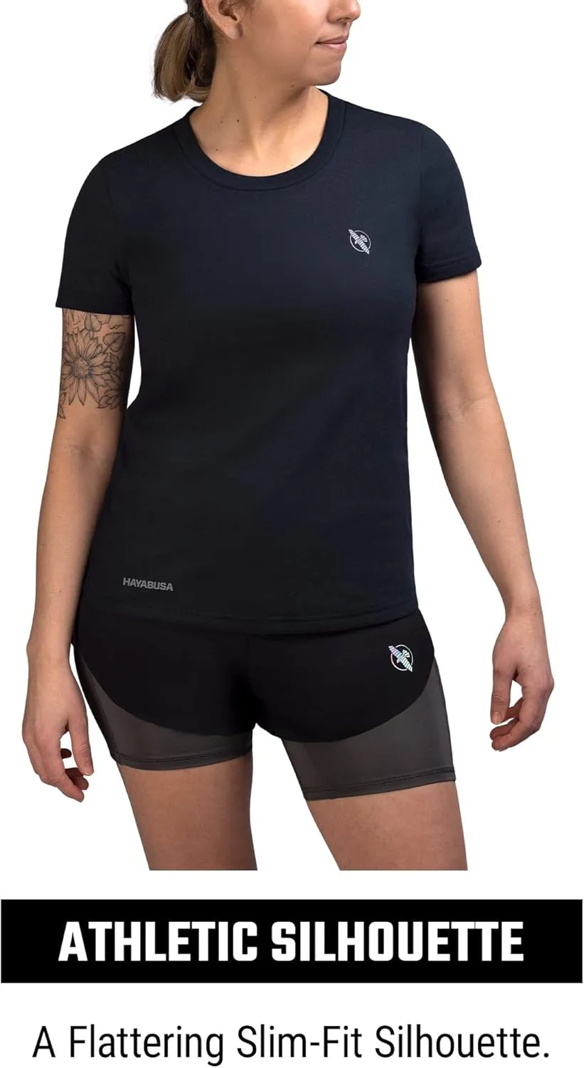 Hayabusa Women's Essential T-Shirt - Logo Graphic, Cotton Blend, Athletic Cut