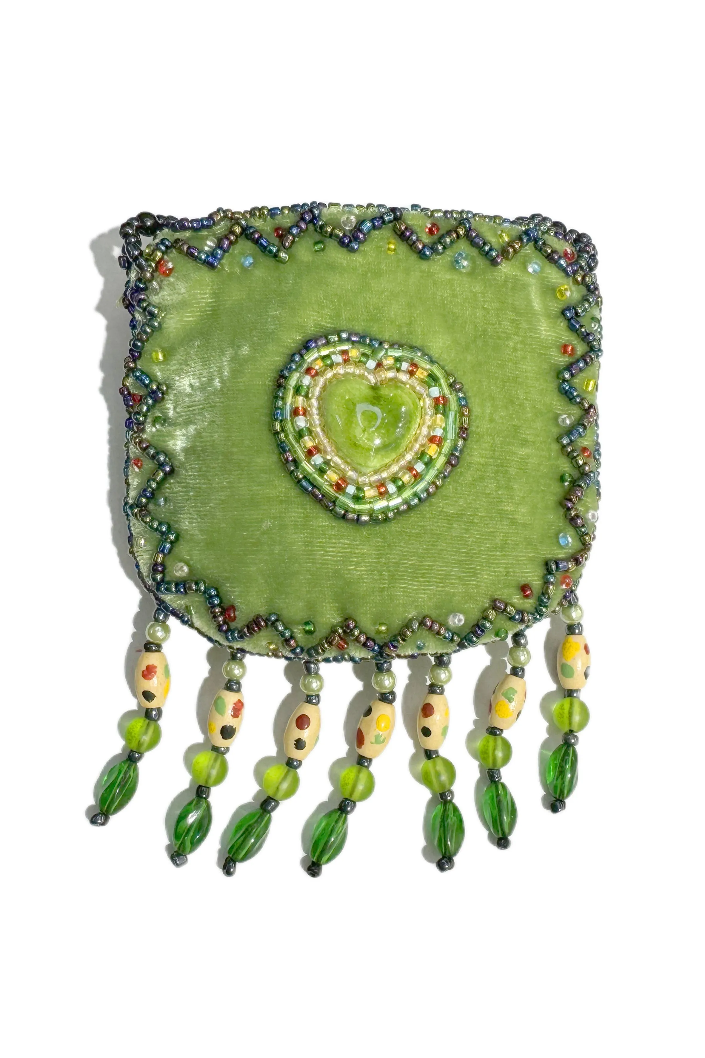 Heart Stone Velvet Small Amulet Bag/Necklaces V0717
