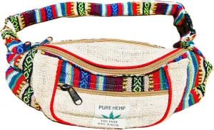 Hemp Backpack – Large Multi Pockets, Travel Back Pack, Laptop Unisex, Cotton Stripe Nepali, Festival, Hiking, 13 Inch (2 Large & 2 Bottle Space Pockets